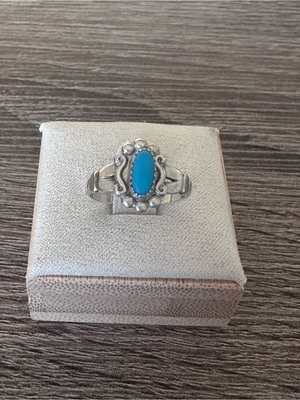 Vintage Native American Bell Trading Post Sterling Silver Turquoise Ring Size 5